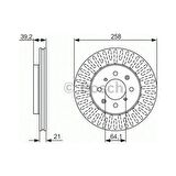 Bosch Fren Diski Ön [4D 258Mm] Jazz II 1.3 02 L13A1